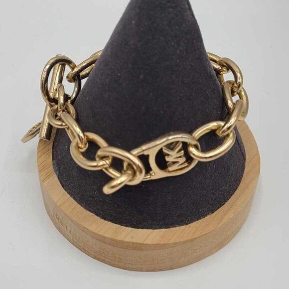 Michael Kors Logo Gold Tone Toggle Bracelet - Picture 4 of 5